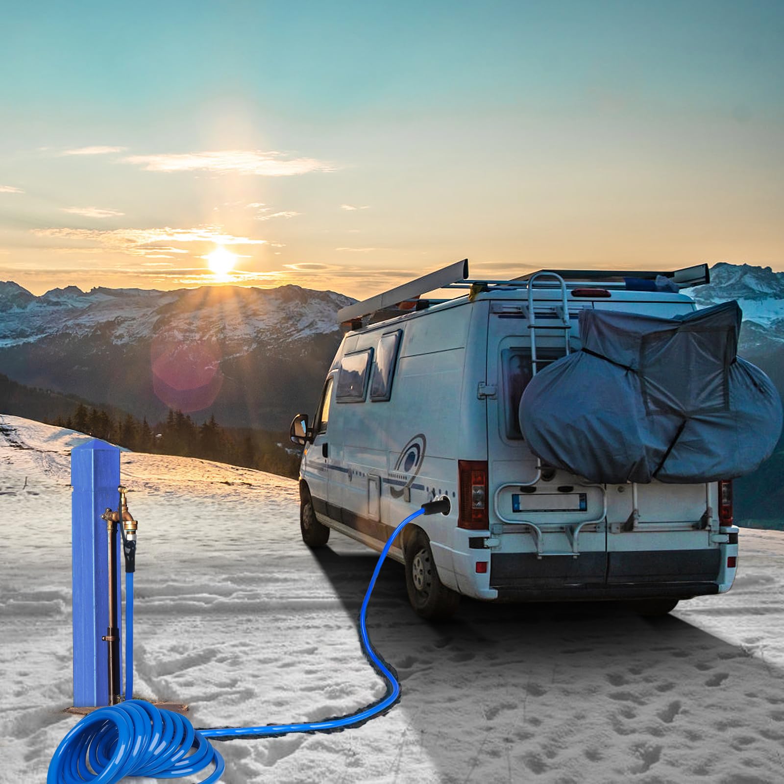 Heated RV Water Hose with Thermostat - Lead & BPA Free, 1/2