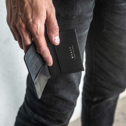 Recon Leather Card Holder Wallet for Men - Slim Minimalist RFID Blocking Wallet - Perfect Gift for Dad, Husband, Boyfriend - Ideal for Travel, Business & Everyday Use