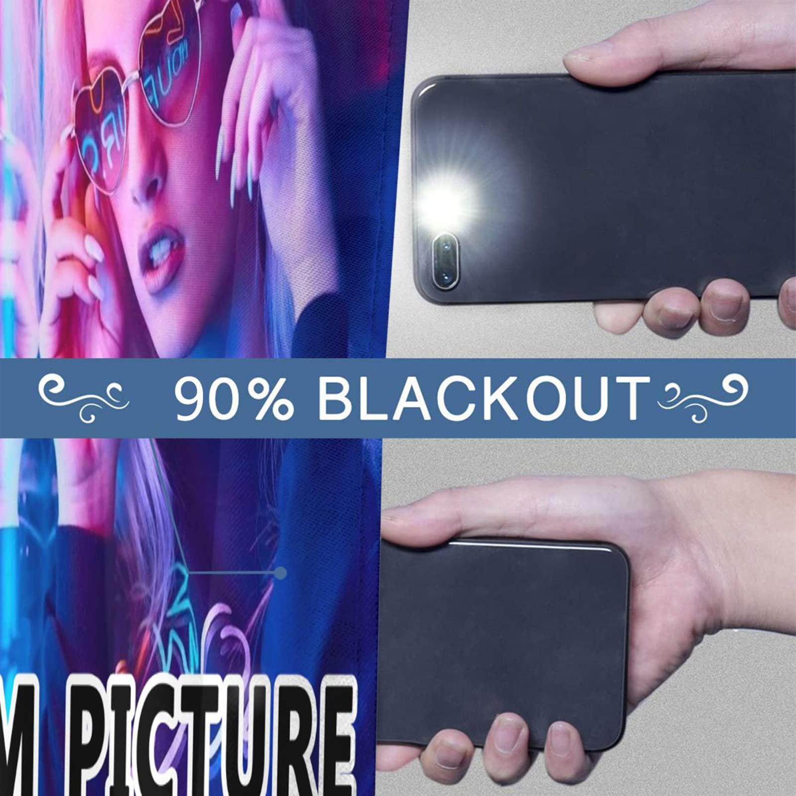 Custom Blackout Curtains for Bedroom - Personalized Photo & Text Thermal Insulated Window Drapes (2 Panels) | Home Decor, Nursery & Living Room Window Treatment for Better Sleep & Energy Efficiency