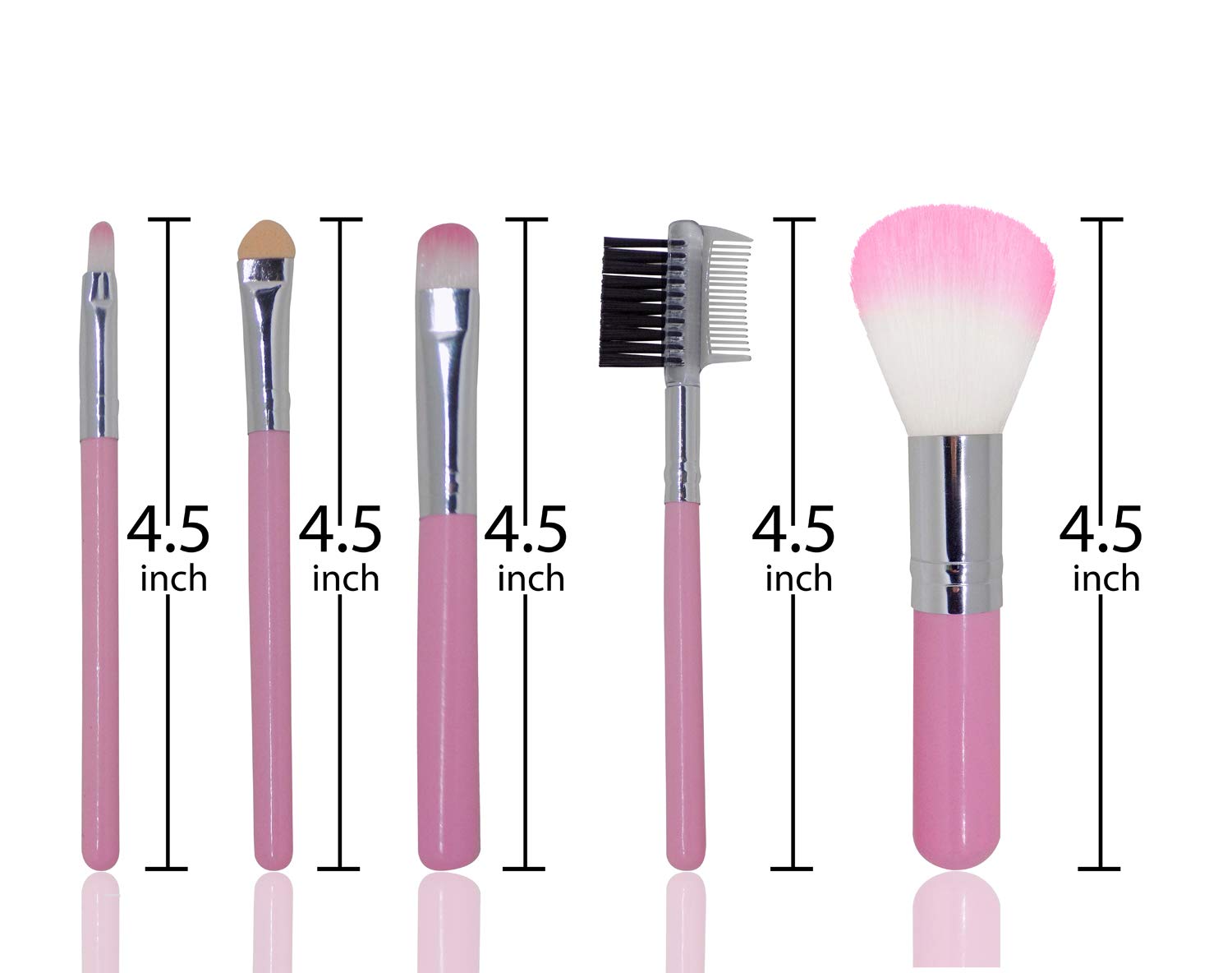 Premium 5-Piece Makeup Brush Set for Women & Girls - Soft Bristles for Flawless Foundation, Blending & Contouring - Ideal for Home & Salon Use - 20g Travel-Friendly Kit