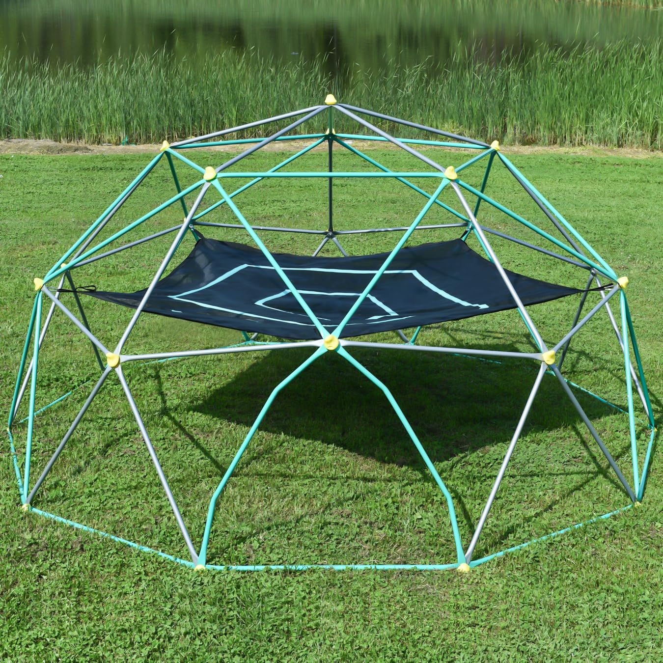 13ft Outdoor Climbing Dome with UV-Resistant Steel Frame & Canopy - 1000 lbs Weight Capacity - Geometric Jungle Gym for Backyard, Garden & Playground - Perfect for Kids Outdoor Play, Fitness Training & Adventure Activities