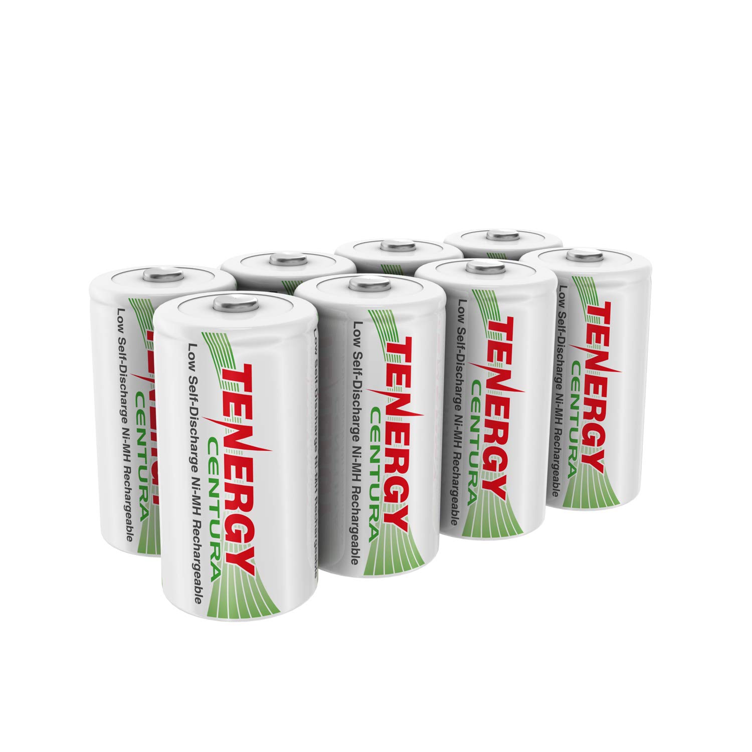 Tenergy Centura NiMH Rechargeable C Batteries 4000mAh - 8 Pack Low Self Discharge Pre-Charged C Cell Batteries for Flashlights, Toys, Radios & Emergency Power Supply