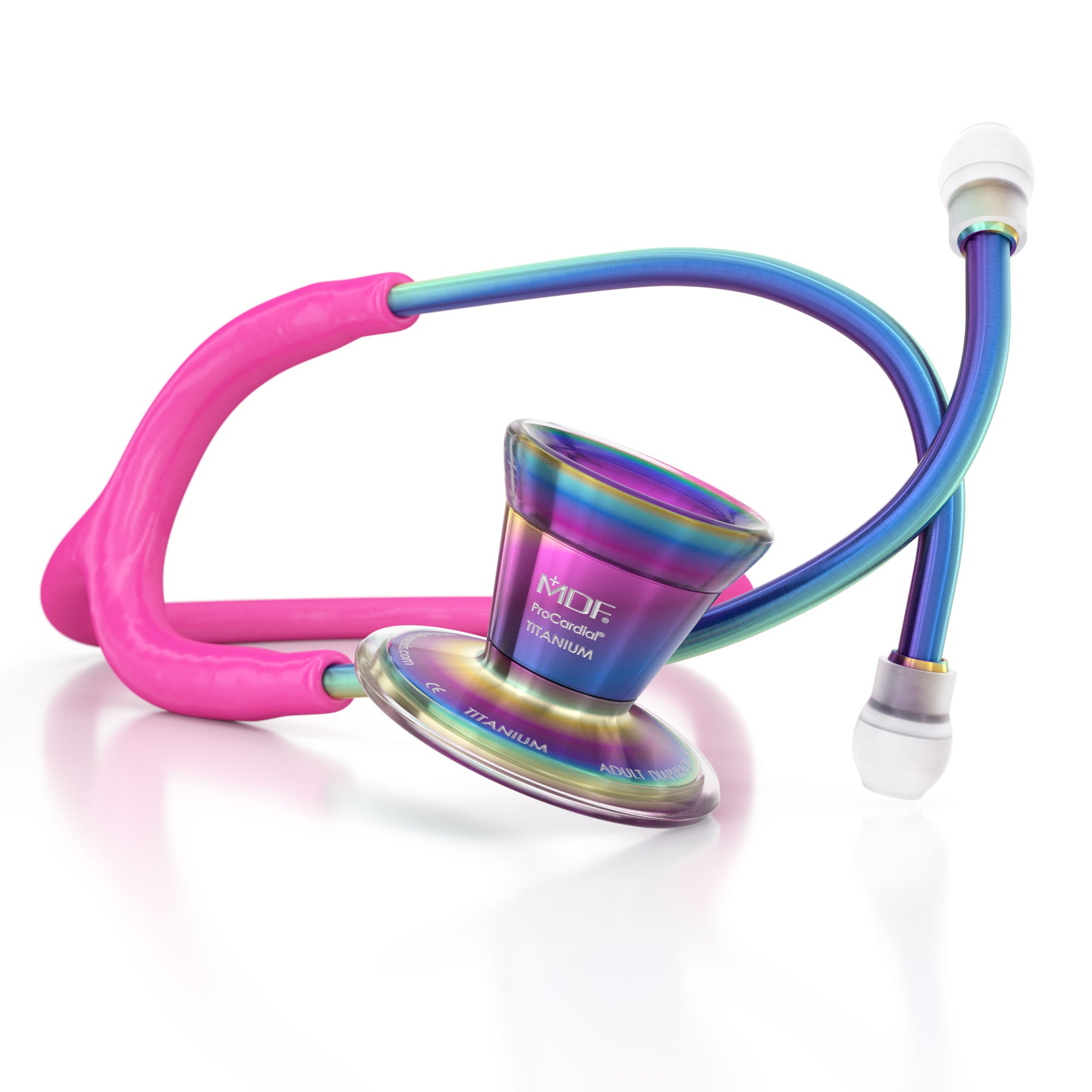 ProCardial® Titanium Cardiology Stethoscope - Bright Pink & Kaleidoscope Design | Premium Medical Stethoscope for Doctors, Nurses & Healthcare Professionals | Ideal for Cardiology, Pediatrics & Clinical Use