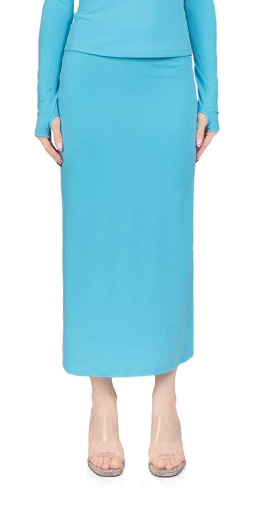 Axew Skirt Turquoise - Women's Flowy Midi Skirt with Pockets, Boho Style Summer Skirt for Casual Wear, Beach Vacation & Music Festivals