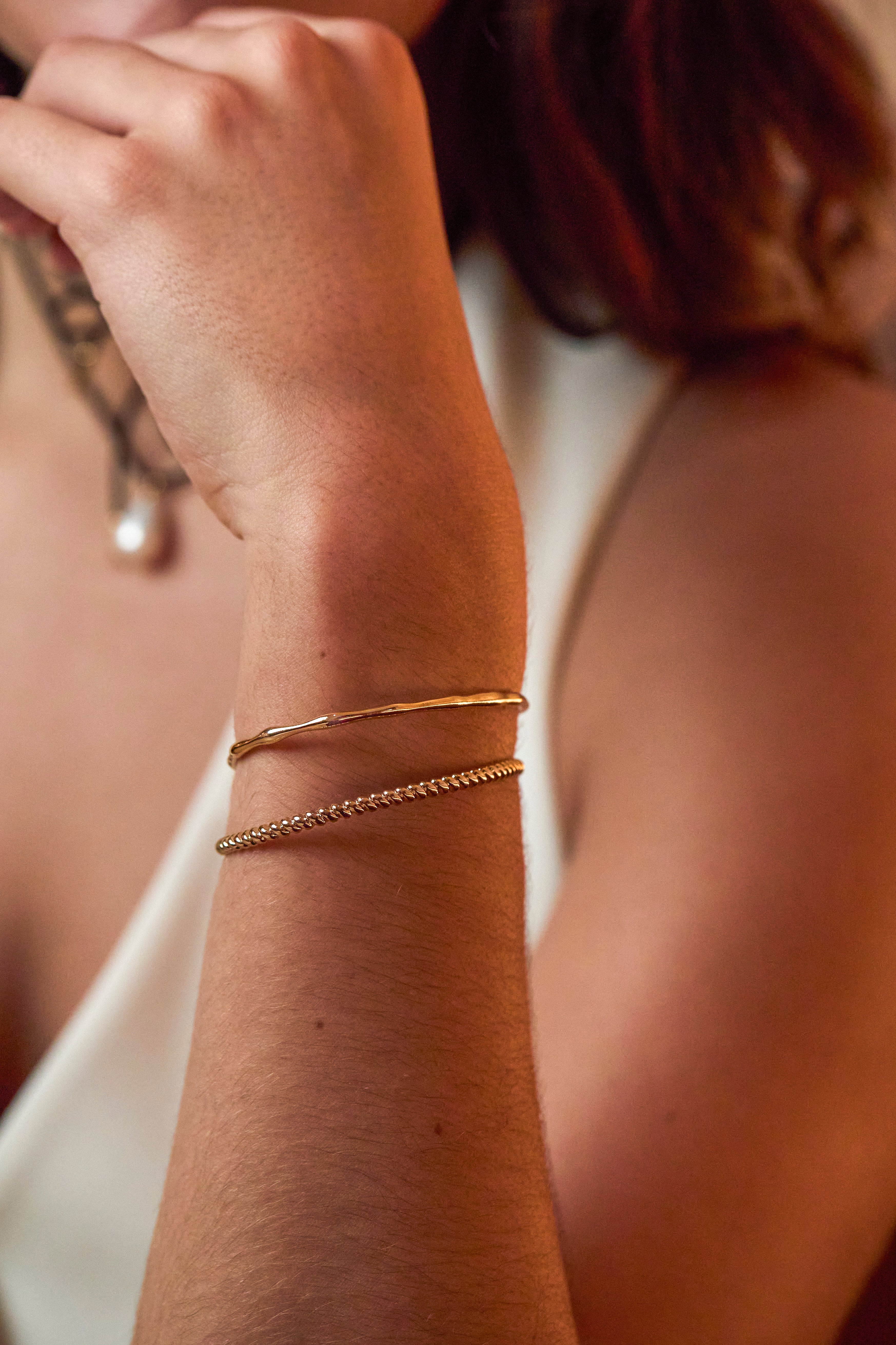 Open Rope Bangle Bracelet for Women - Adjustable Minimalist Gold & Silver Stackable Bangle - Perfect for Everyday Wear, Layering & Gifting