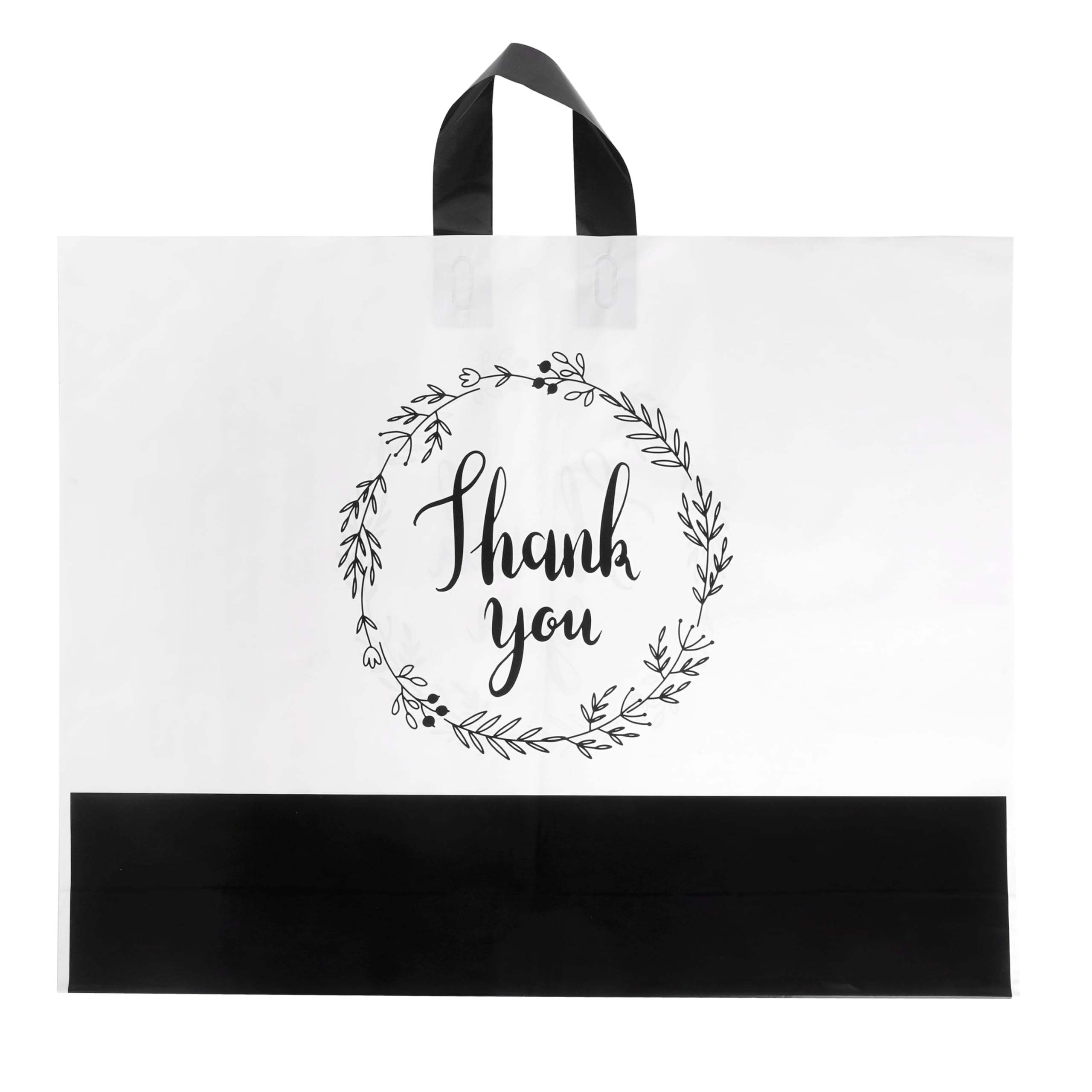Thank You Bags with Handles - 60 Pack White Plastic Shopping Bags (19x15 Inches, 3 Mil) for Small Business, Retail & Boutique | Durable Gift Bags for Packaging, Party Favors & Customer Appreciation
