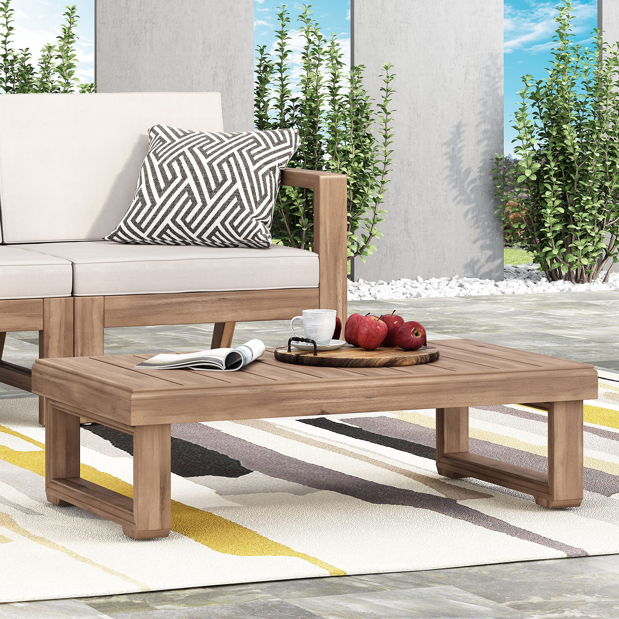 Christopher Knight Home 317096 Westchester Coffee Table - Brown Wash Finish, Modern Farmhouse Living Room Furniture for Small Spaces & Apartments