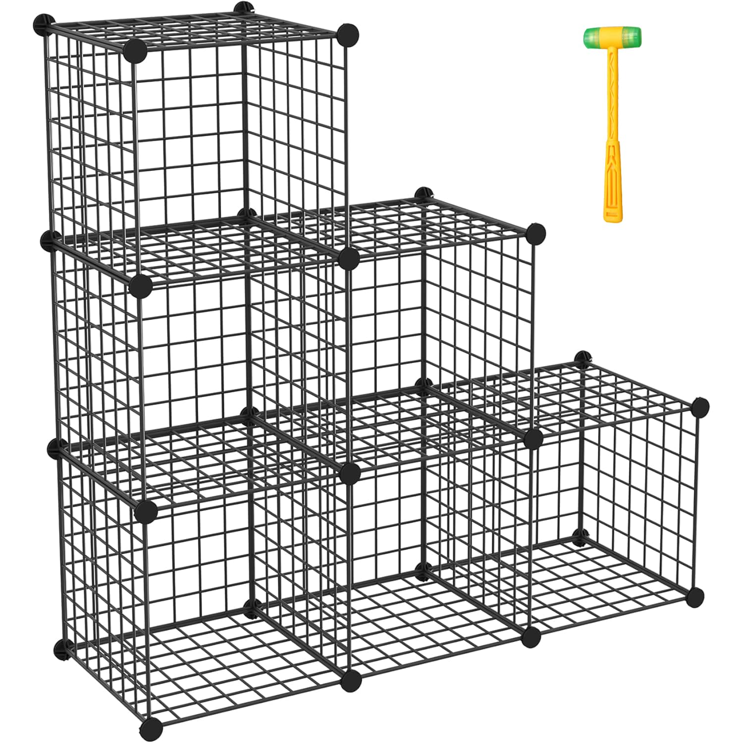 TUMUCUTE 6-Cube Wire Storage Organizer - Stackable Metal Bookshelf & Modular Closet Organizer for Bedroom, Living Room, Office - Durable Iron Shelving Unit for Home Organization & Space Saving Storage Solutions