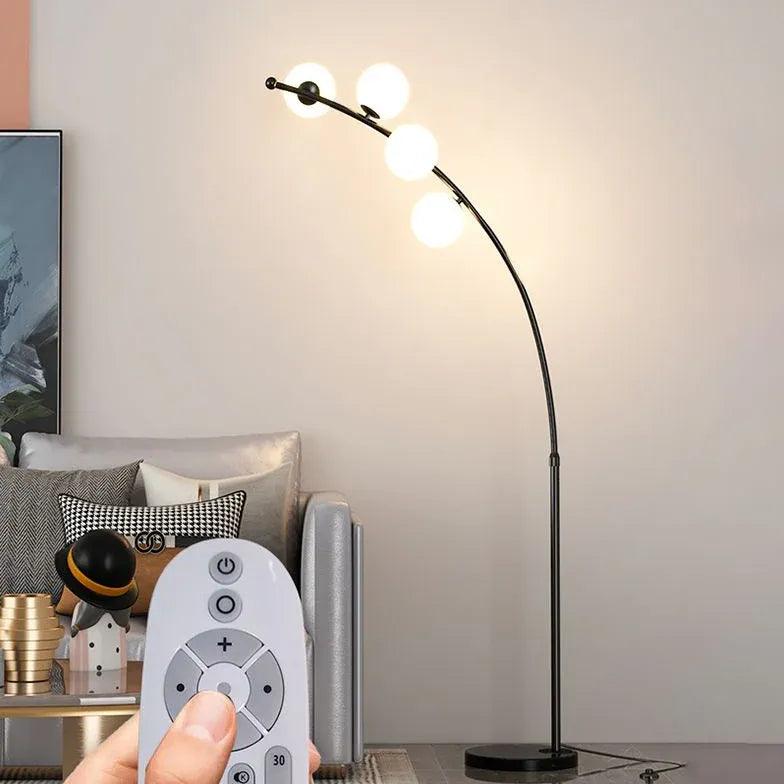 Modern White Multi Ball Arched Floor Lamp - Stylish Lighting for Living Room, Bedroom & Office Decor