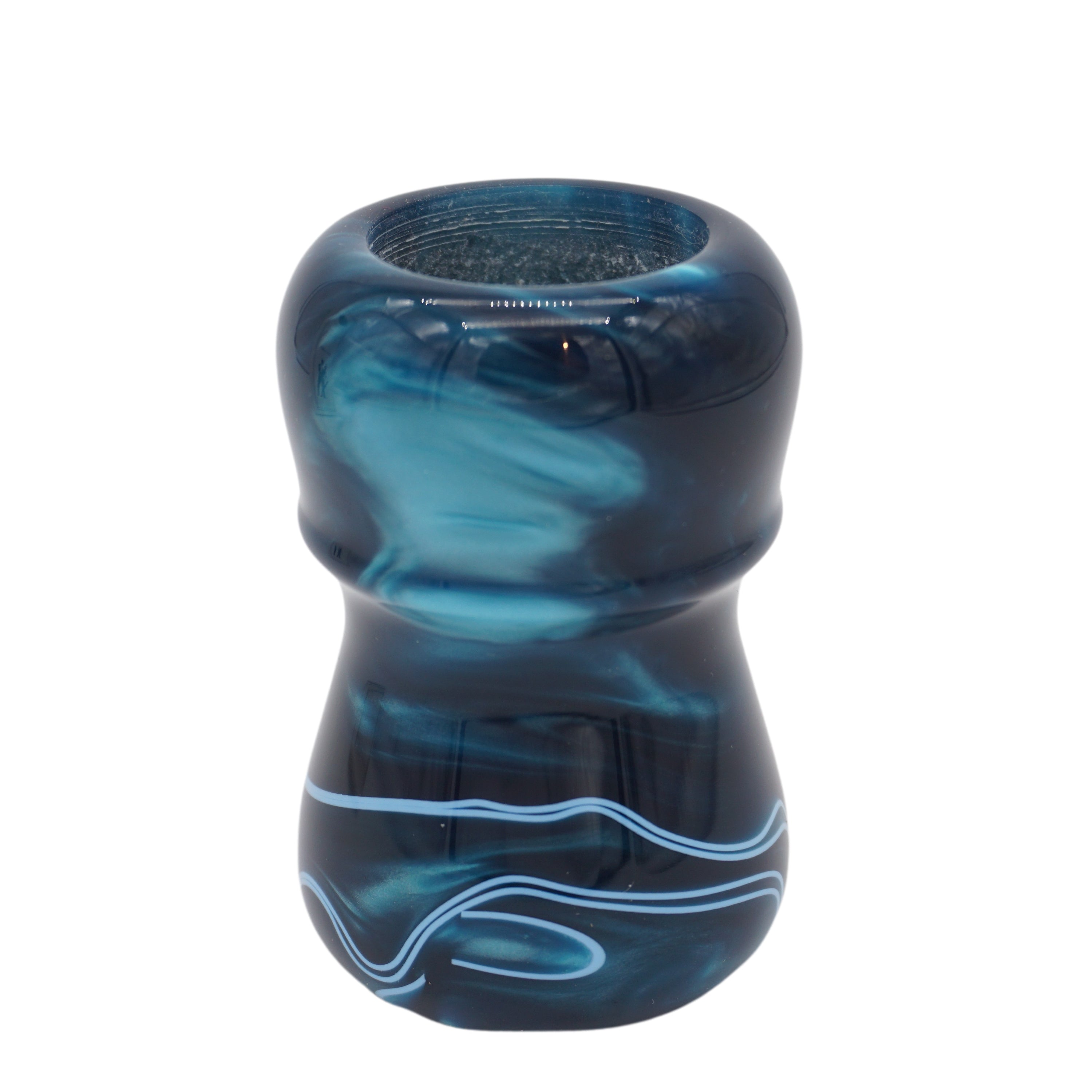 Premium Ocean Waves Handcrafted Shaving Brush Handle - Fits 24mm & 26mm Knots - Perfect for Wet Shaving & Grooming Gifts - Luxury Bathroom Accessory for Men