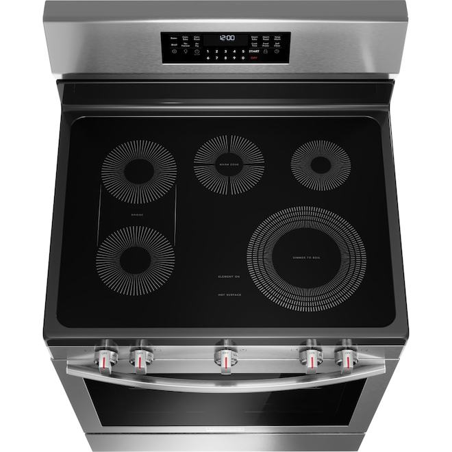 Frigidaire Gallery GCRE306CBF 30-Inch Stainless Steel Rear Control Electric Range with Total Convection - Perfect for Home Kitchens & Baking Enthusiasts