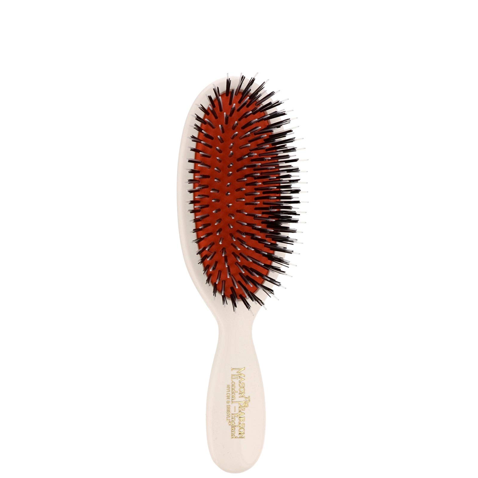 Mason Pearson SB4 Small Pocket Sensitive Boar Bristle Fine Hair Brush for Thin Hair - Ivory | Travel-Friendly Hairbrush for Shine & Detangling | Perfect for Sensitive Scalp & On-The-Go Styling
