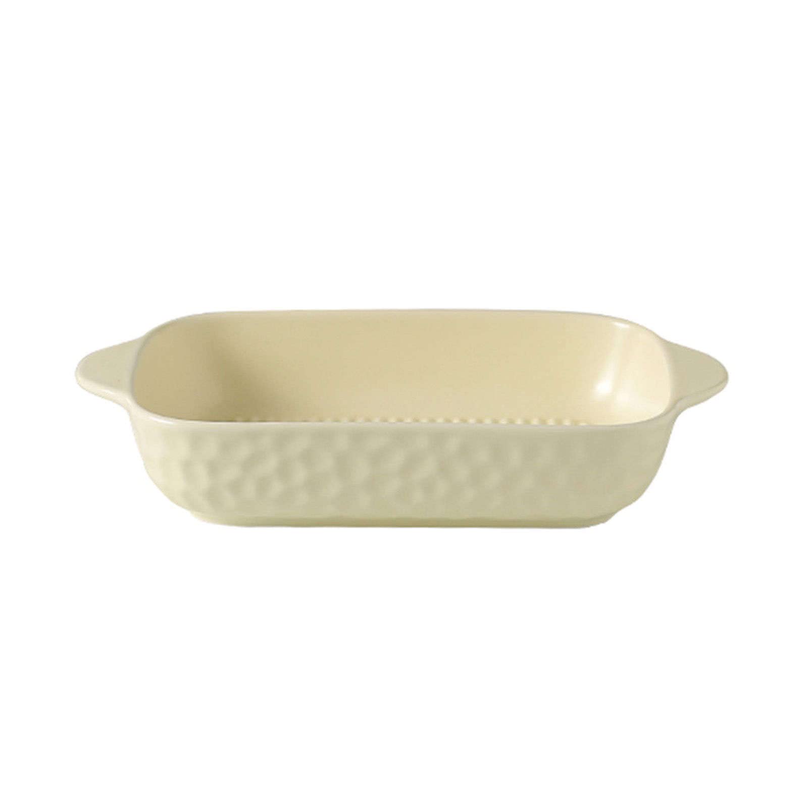 Haifle 8-Inch Beige Rectangular Ceramic Lasagna Dish for 1 Person - Oven & Microwave Safe Baking Pan for Individual Portions, Casserole, Meal Prep & Reheating