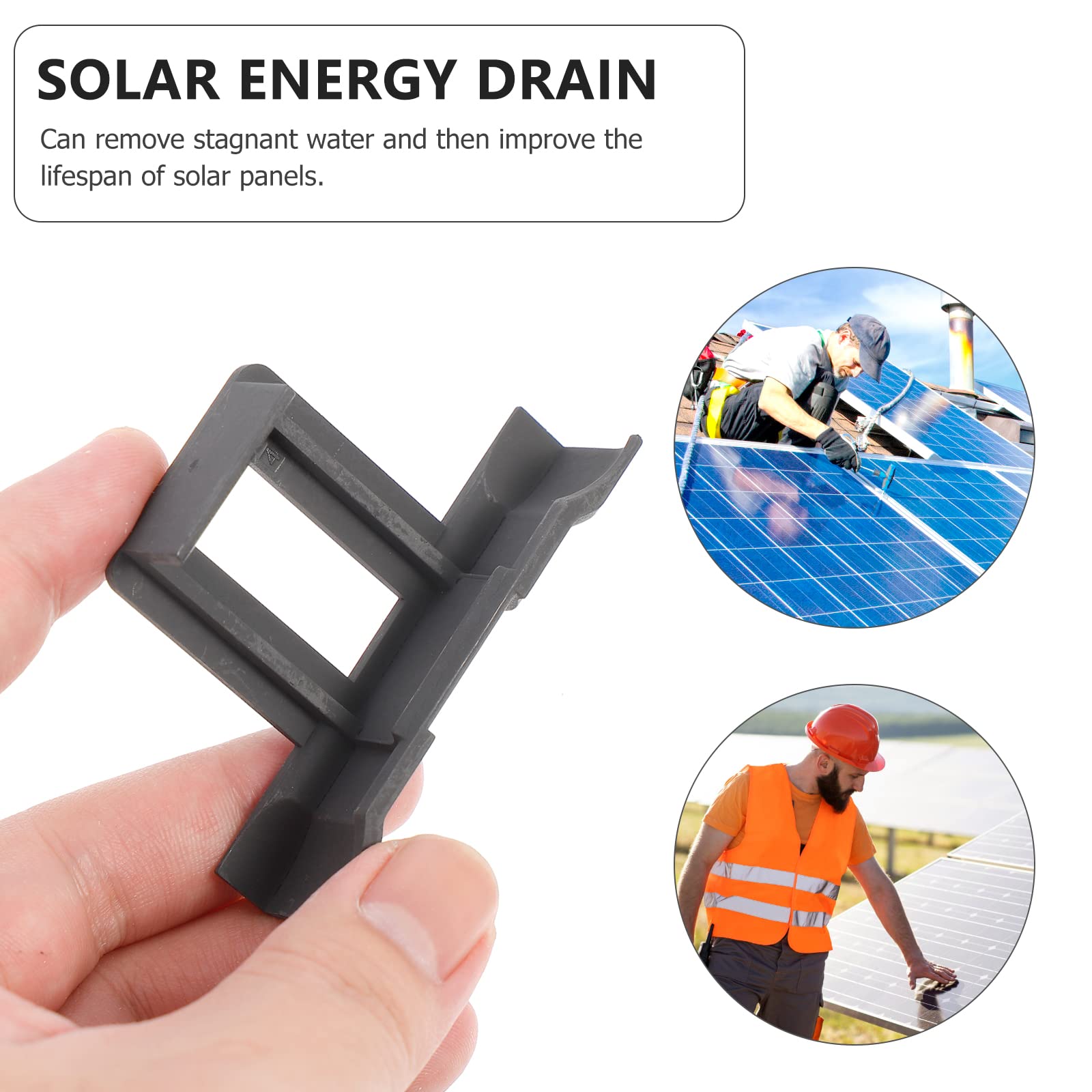 TEHAUX 10pcs Solar Panel Drainage Clips - ABS PV Module Cleaning Clips for Efficient Water Removal - Photovoltaic Panel Clamps for Easy Maintenance - Perfect for Residential & Commercial Solar Systems