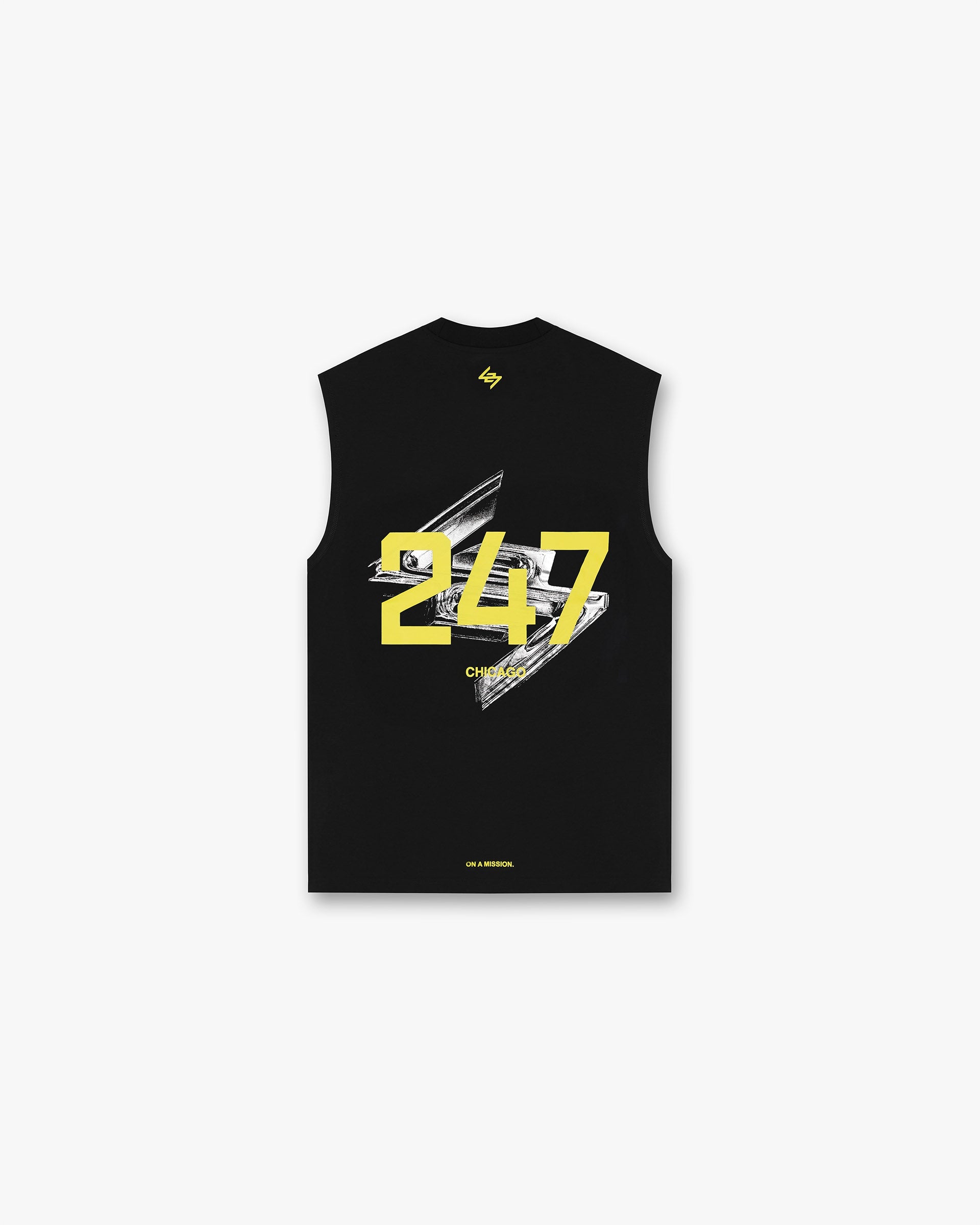 247 Chicago Oversized Tank Top for Women - Jet Black - Comfortable Loose Fit Casual Wear for Summer, Gym, and Everyday Outfits