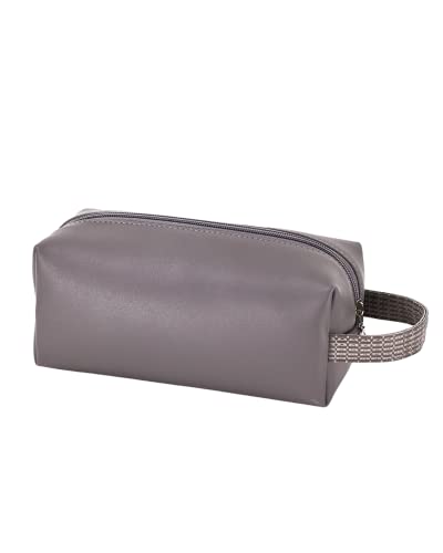 AK Homes Waterproof PU Toiletry Bag for Travel - Multifunctional Cosmetic Organizer with Multiple Pockets, Lightweight & Durable (Grey) - Perfect for Vacation, Gym, Camping & Business Trips
