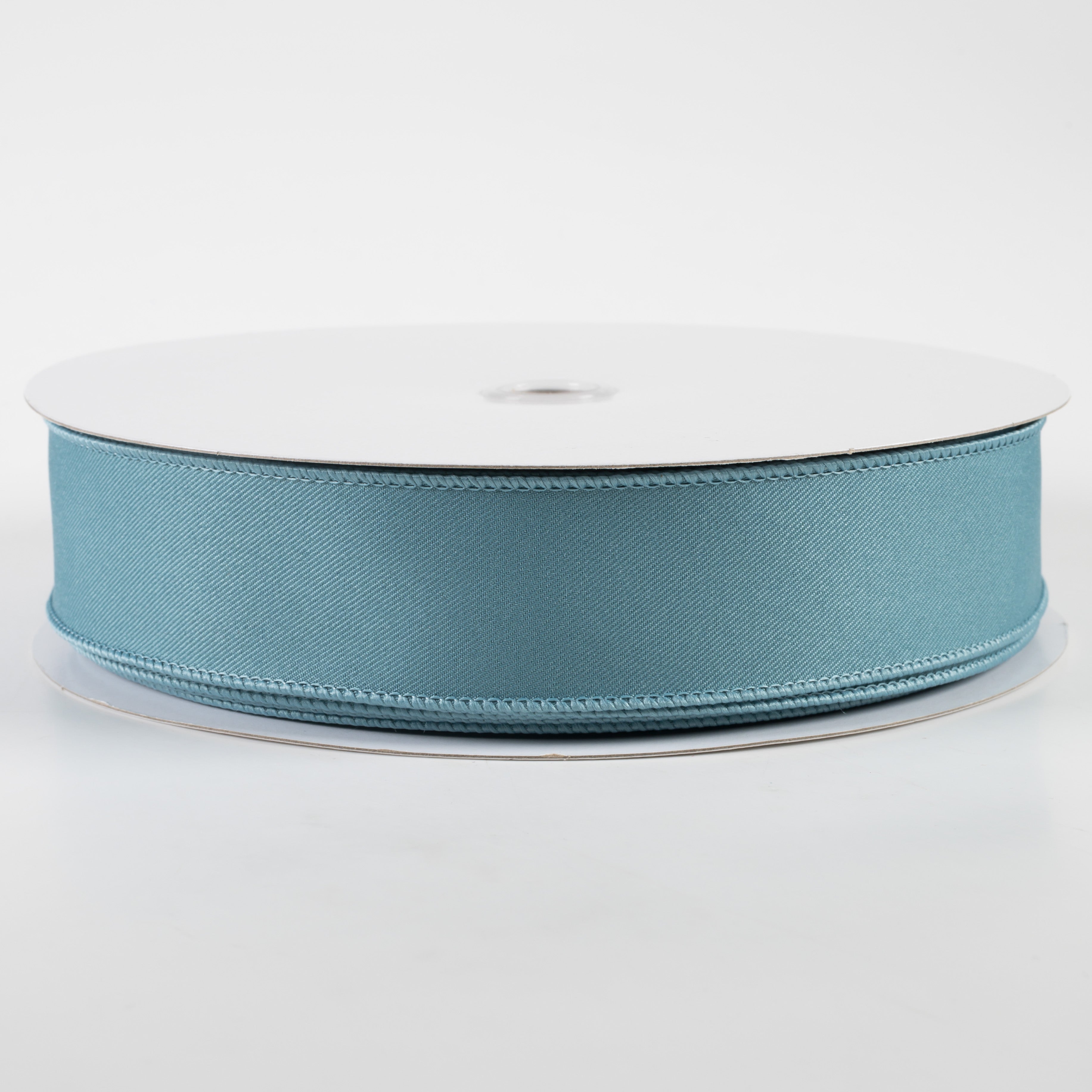 1.5 Inch Diagonal Weave Fabric Ribbon - Smoke Blue (50 Yards) for Gift Wrapping, DIY Crafts, Hair Bows and Party Decorations