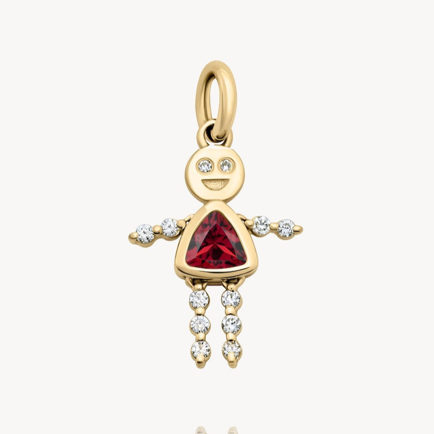July Girl Lulu & Lox Charm Ruby Necklace - Dainty Gold Plated Jewelry for Women - Perfect for Valentine's Day Gifts & Everyday Wear