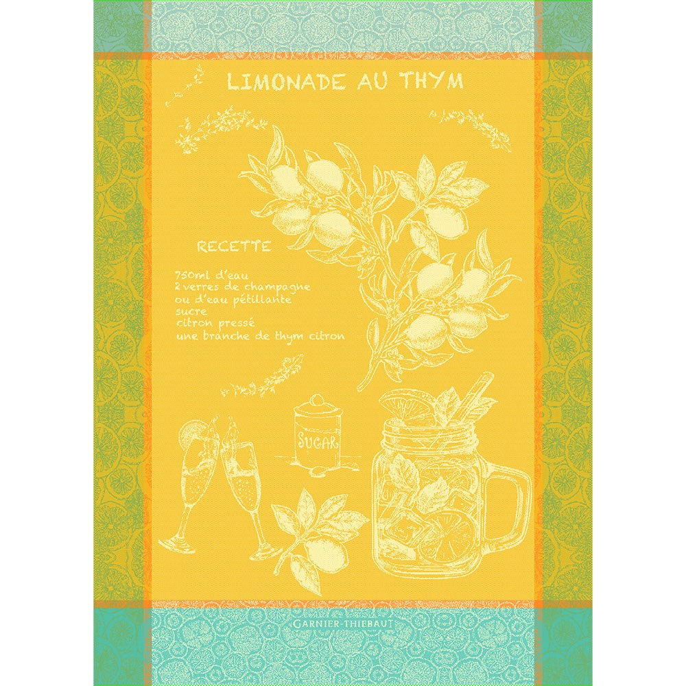 Organic Lemon Thyme Tea Towel - 100% Cotton Kitchen Towel for Drying Dishes, Hand Wiping & Decor - Perfect for French Country Kitchen, Farmhouse Decor & Gift Giving