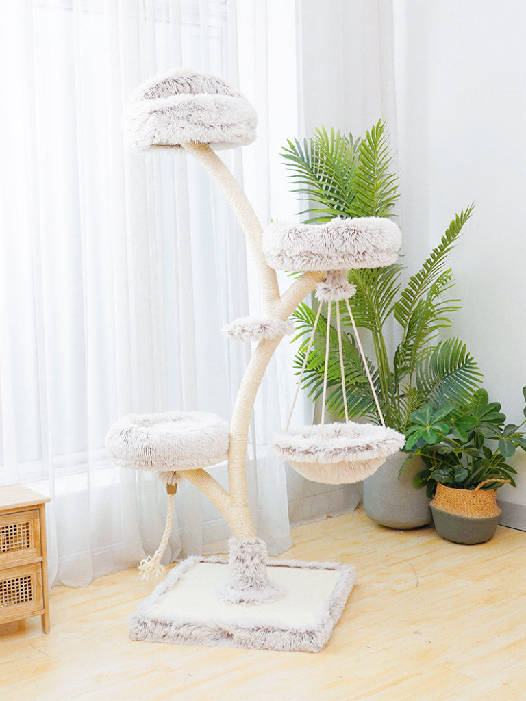 169cm Cat Tree with Swing Hammock - Sturdy Multi-Level Cat Tower for Indoor Cats, Perfect for Climbing, Scratching & Lounging in Living Room or Bedroom