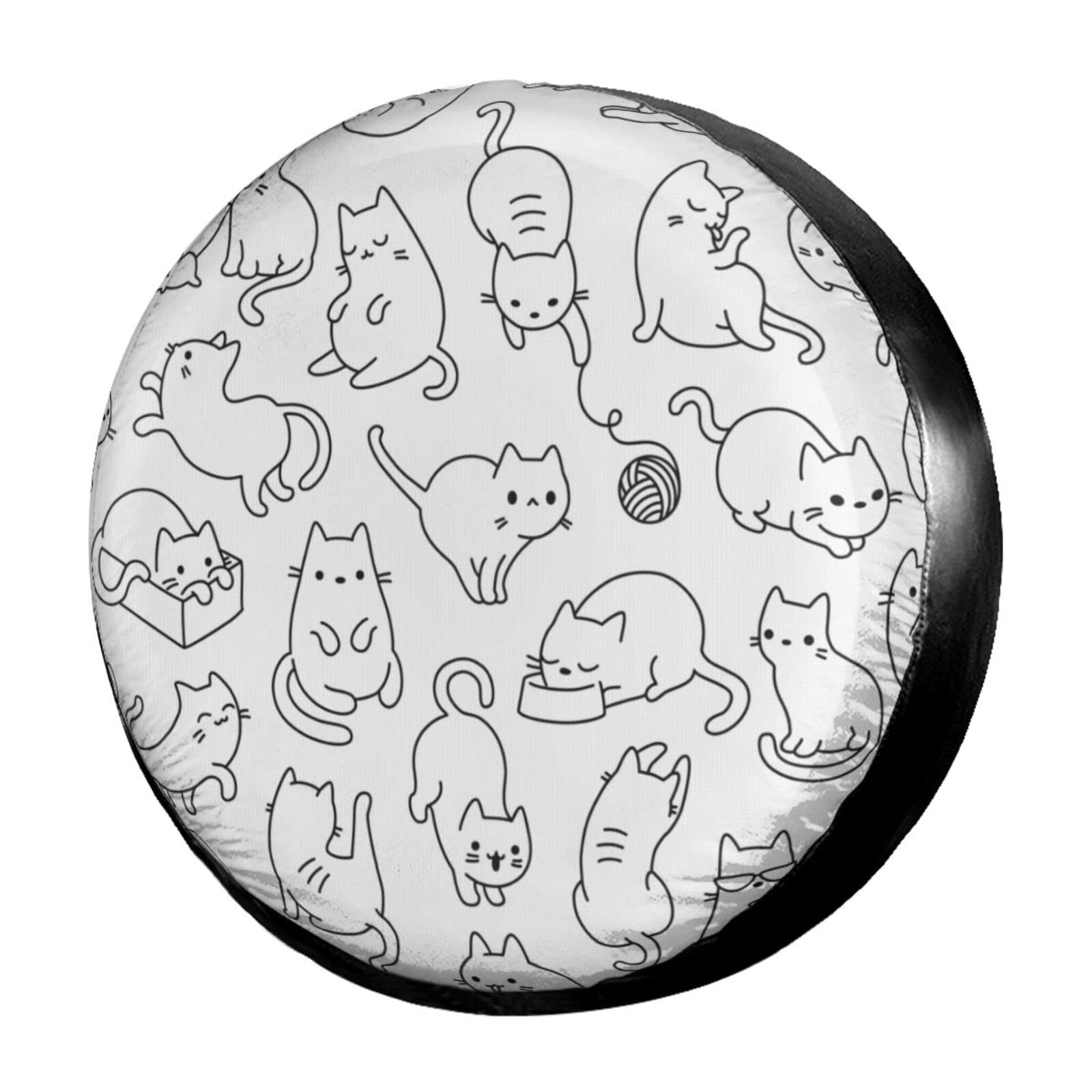 Funny Cat Spare Tire Cover - 17 Inch Dustproof Wheel Protector for Trailers, RVs & SUVs | Perfect for Road Trips & Outdoor Adventures