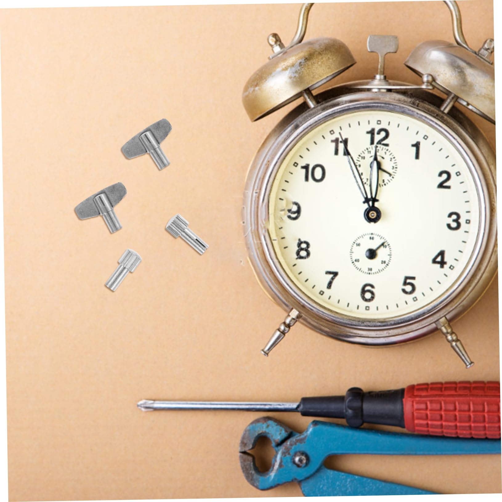 Zerodeko Clock Repair Kit - 3-Piece Steel Winding Key Set for Wooden & Standing Clocks | Clock Parts Replacement | DIY Clock Maintenance for Home, Office & Antique Restoration