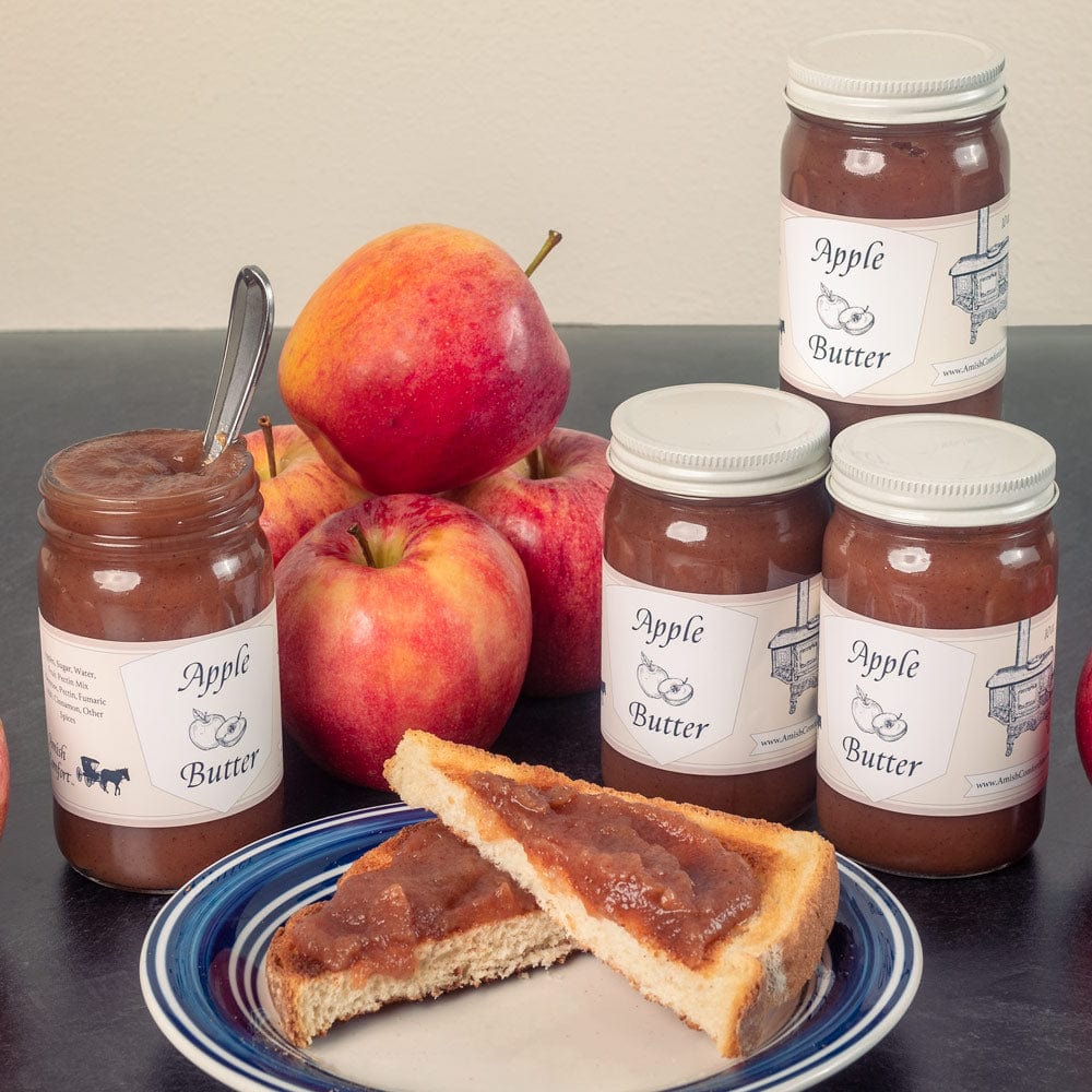 Amish Homemade Apple Butter - 10 oz Jar | All-Natural, No Preservatives | Perfect for Toast, Pancakes & Homemade Desserts