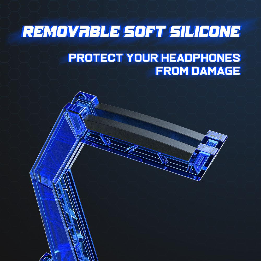 ONIKUMA ST 3 Acrylic Gaming Headset Stand with Hook - Perfect for Desk Organization & Headphone Storage for Gamers