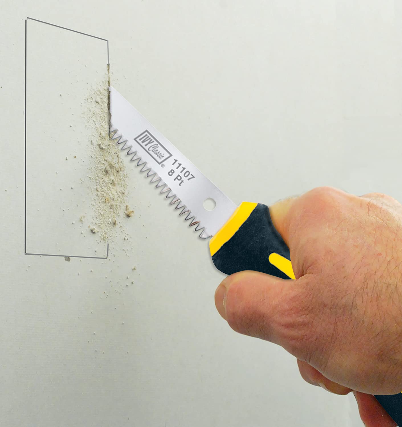 IVY Classic 11107 6-1/2 Inch Tri-Edge Teeth Wallboard Saw with Power Pro Grip Handle - Perfect for Drywall Cutting, Home Renovation & DIY Projects