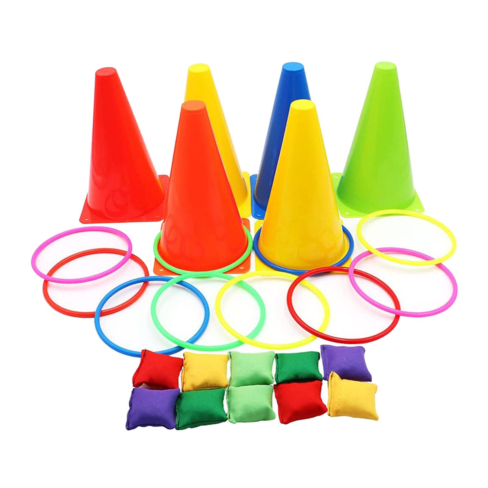 Newmind 26-Piece Carnival Yard Games Combo Set - Outdoor Toss Games with Plastic Cones - Easy Setup for Sports, Indoor Parties, Family Gatherings & Adult Game Nights - Perfect for Backyard BBQs, Picnics, and Birthday Celebrations