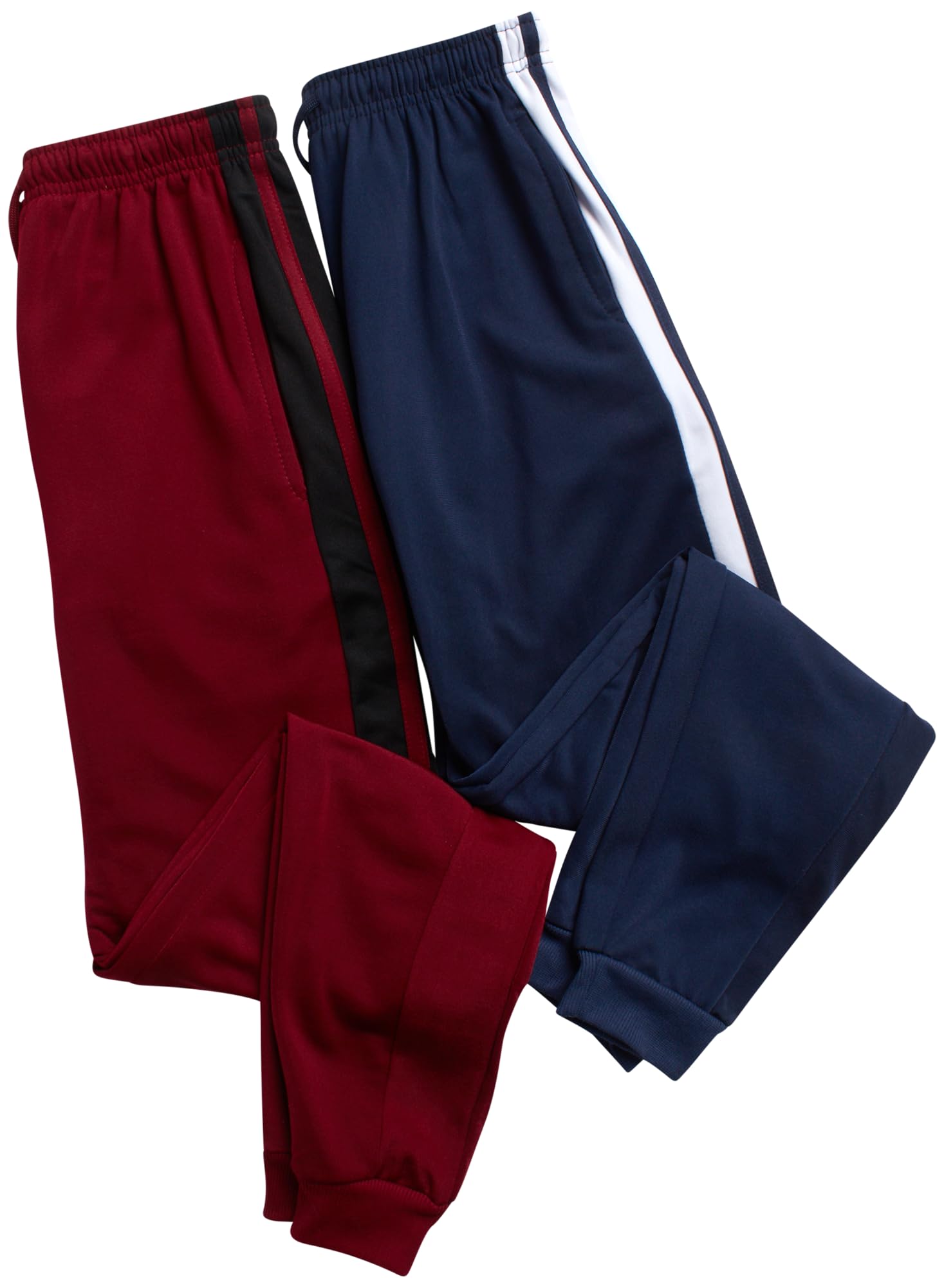 Boys' Jogger Pants 2-Pack - Soft Athletic Tricot Sweatpants for Active Boys (Sizes 8-18) - Perfect for School, Sports & Casual Wear
