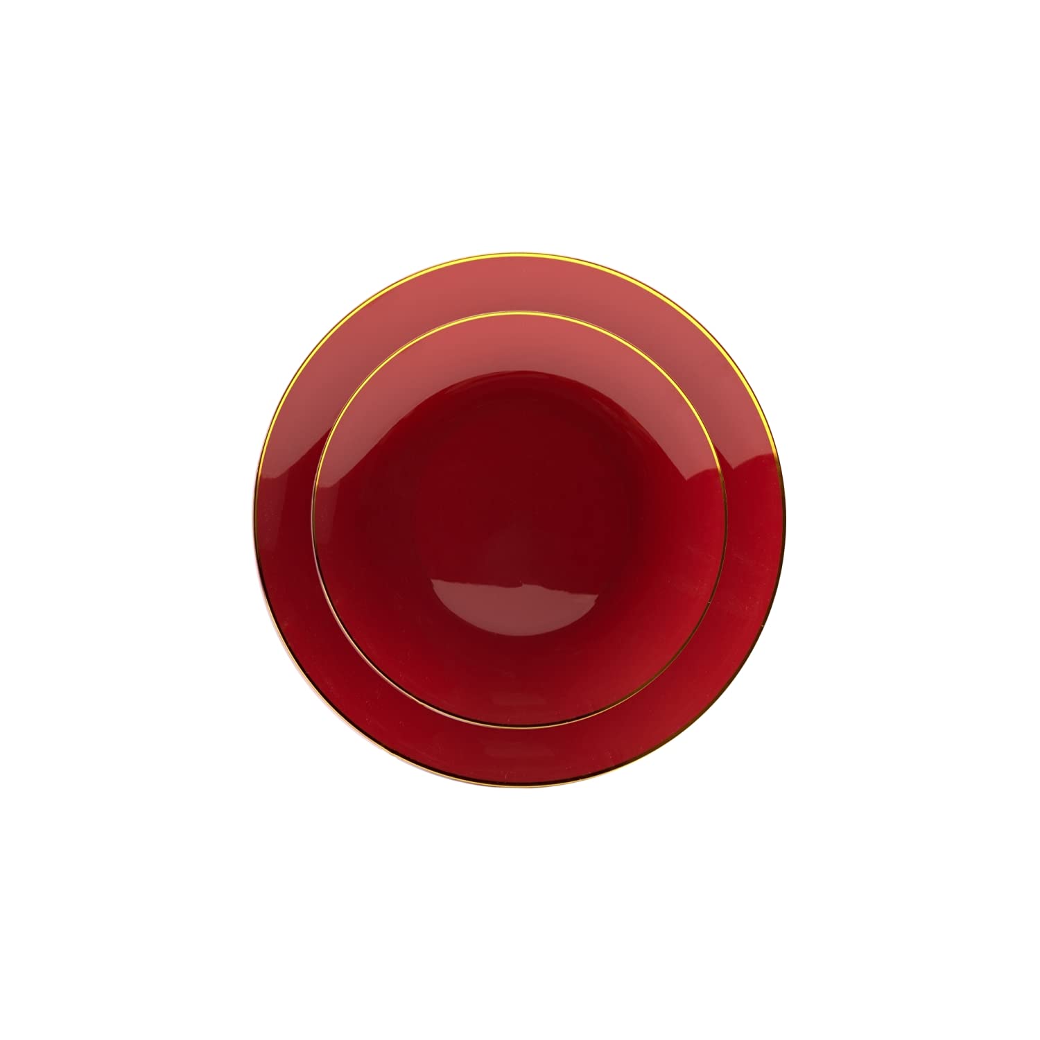 Trendables 40-Piece Disposable Plastic Plate Set with Cutlery - Burgundy Color - Includes 40 Plastic Dessert Plates, Forks, Spoons & Knives - Perfect for Parties, Picnics, BBQs & Catering Events