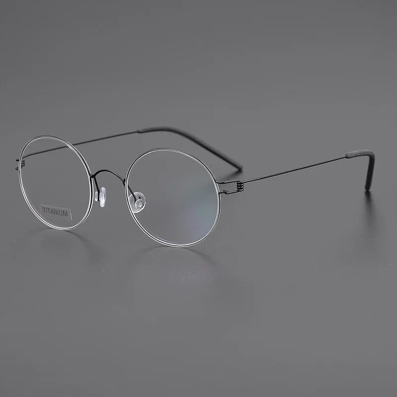 Stylish Black Full Rim Round Titanium Eyeglasses for Women - Lightweight Screwless Design - Perfect for Work, Reading & Everyday Fashion