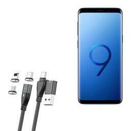 BoxWave 100W Magnetic Charging Cable - USB Type-C & Micro USB Fast Charger Compatible with Samsung Galaxy S9 - PD AllCharge Technology - Jet Black - Perfect for Home, Office & Travel Charging