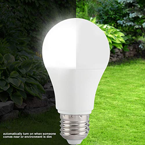 E27 Rainproof Motion Sensor LED Light Bulb - 5W Pure White Auto Lighting, AC85-265V - Ideal for Outdoor Porch, Garden, Garage & Security Lighting