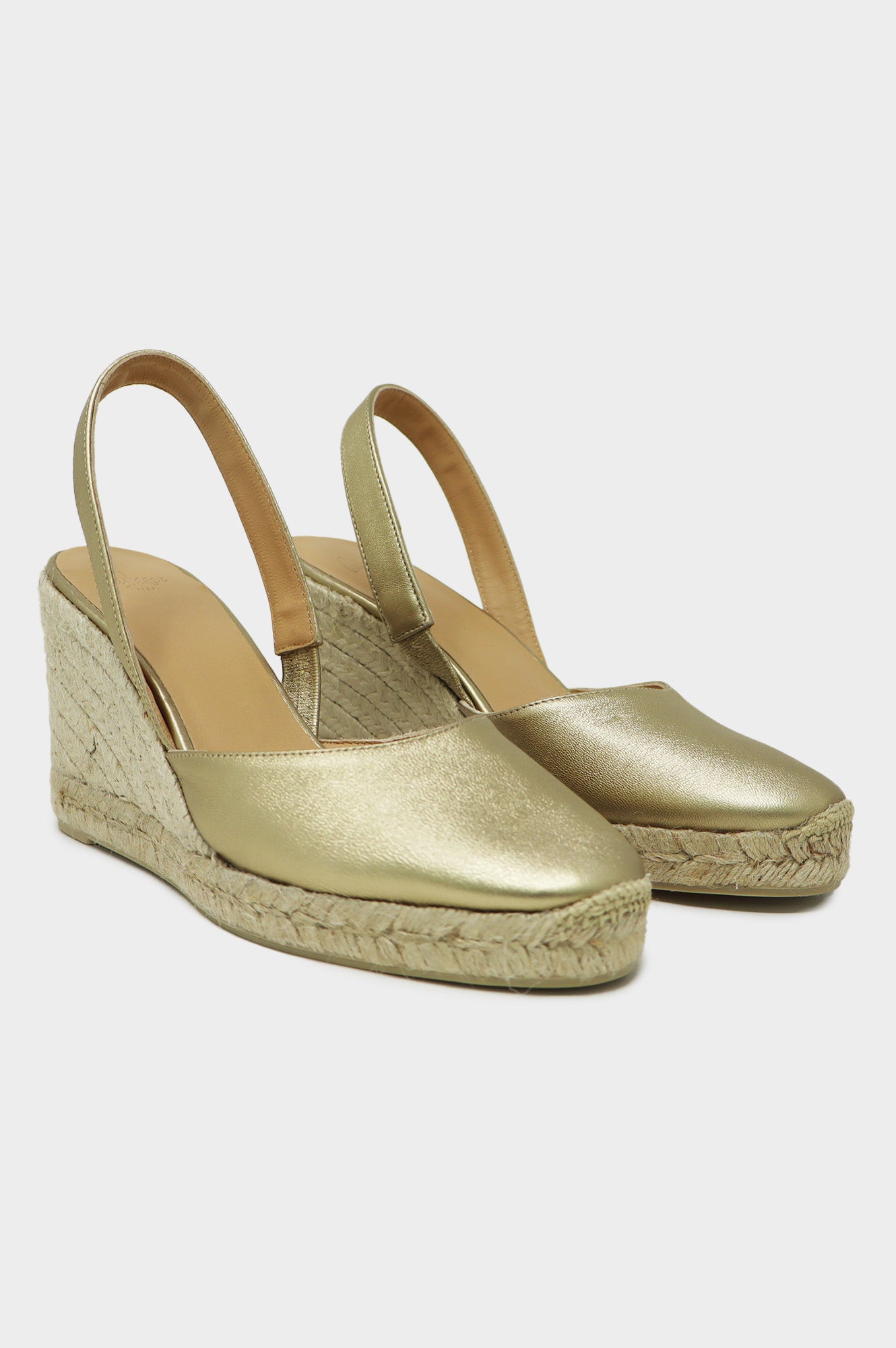CASTANER Carissa Sandal in Gold - Women's Luxury Espadrille Wedge Sandals for Summer, Beach & Vacation Outfits