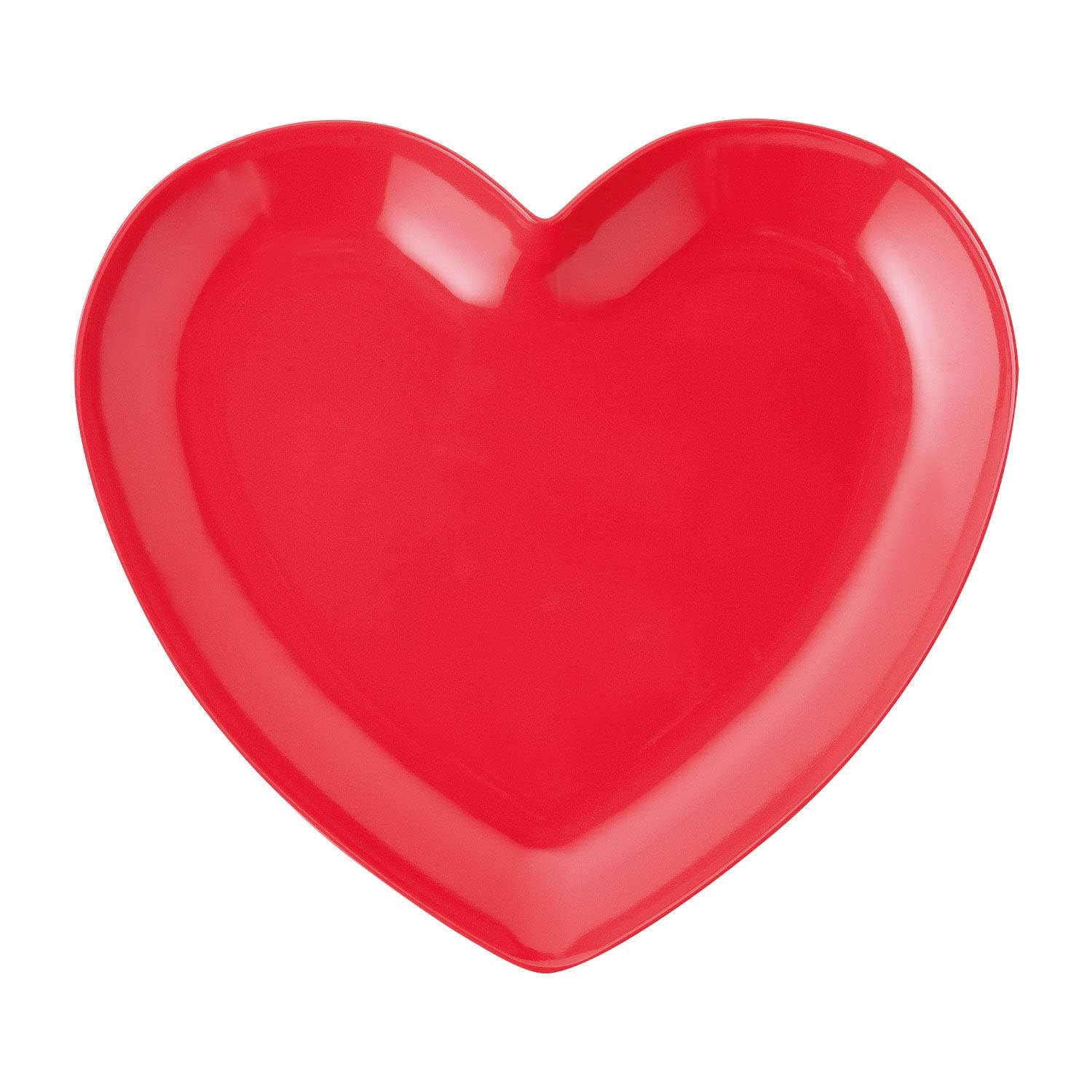 UPware 4-Piece 8.5 Inch Melamine Small Serving Plates - Heart-Shaped Salad & Dessert Plates for Dinner Parties, Picnics, and Romantic Date Nights (Durable & Lightweight)