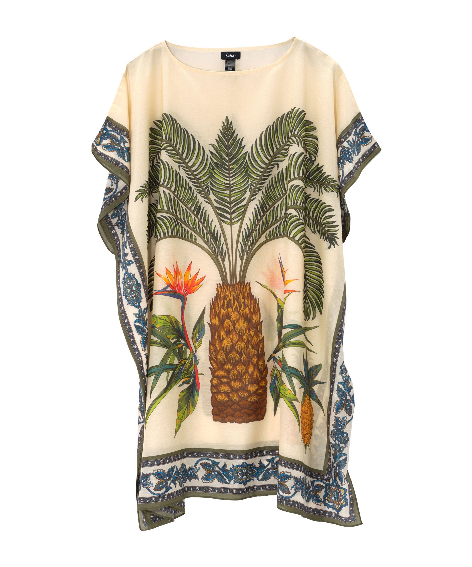 Palma Paradise Caftan - Flowy Beach Cover Up Dress for Women | Boho Summer Maxi Dress with Pockets | Perfect for Poolside, Vacation & Resort Wear