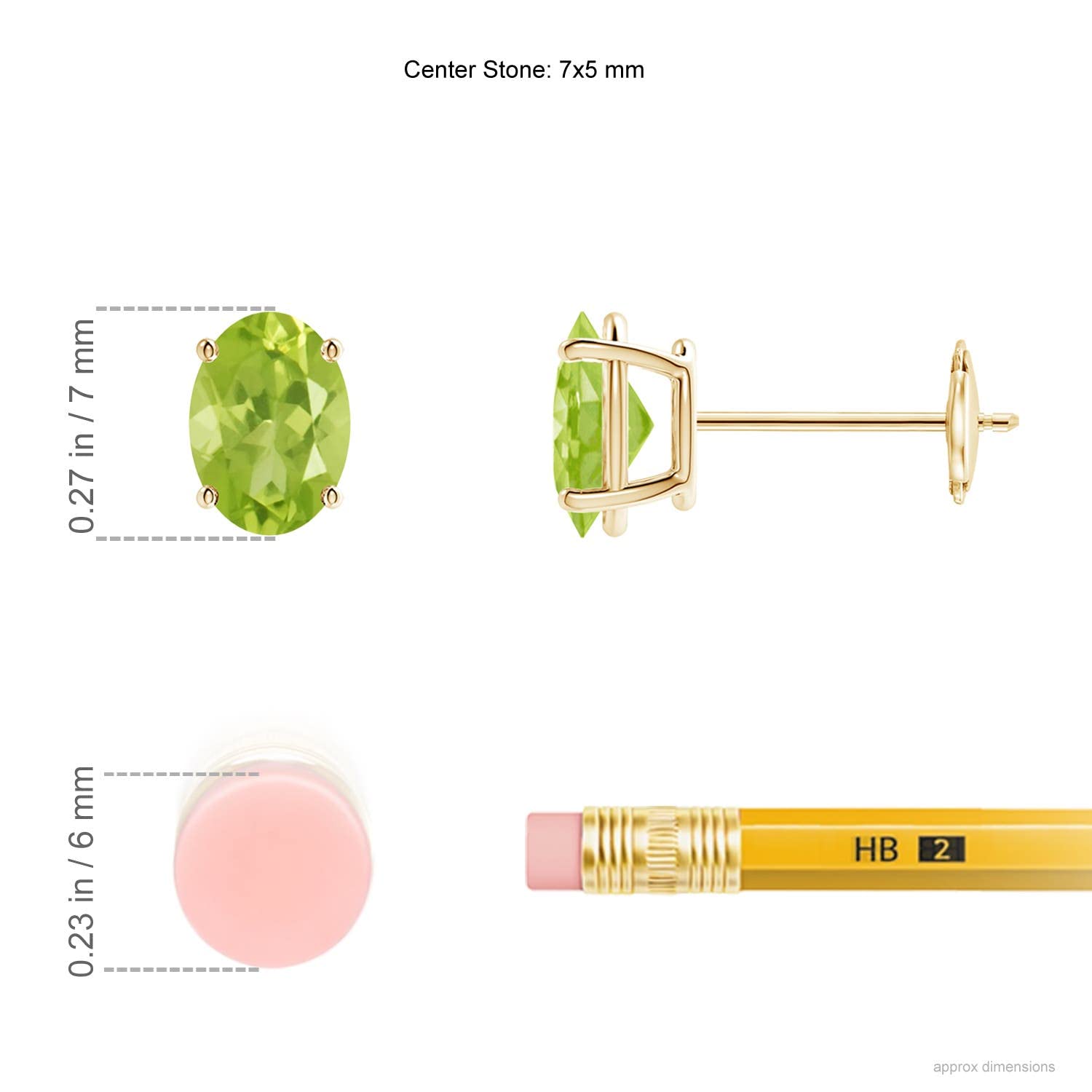 Natural Prong-Set Oval Peridot Stud Earrings in 14K Solid Gold/Platinum | August Birthstone Jewelry for Women | Birthday, Engagement, Anniversary & Wedding Gift | Perfect for Everyday Wear & Special Occasions