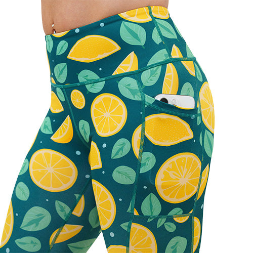 High Waist Sour Power Leggings for Women - Soft Yoga Pants with Pockets, Tummy Control & 4-Way Stretch - Perfect for Workout, Running, Gym & Lounge Wear