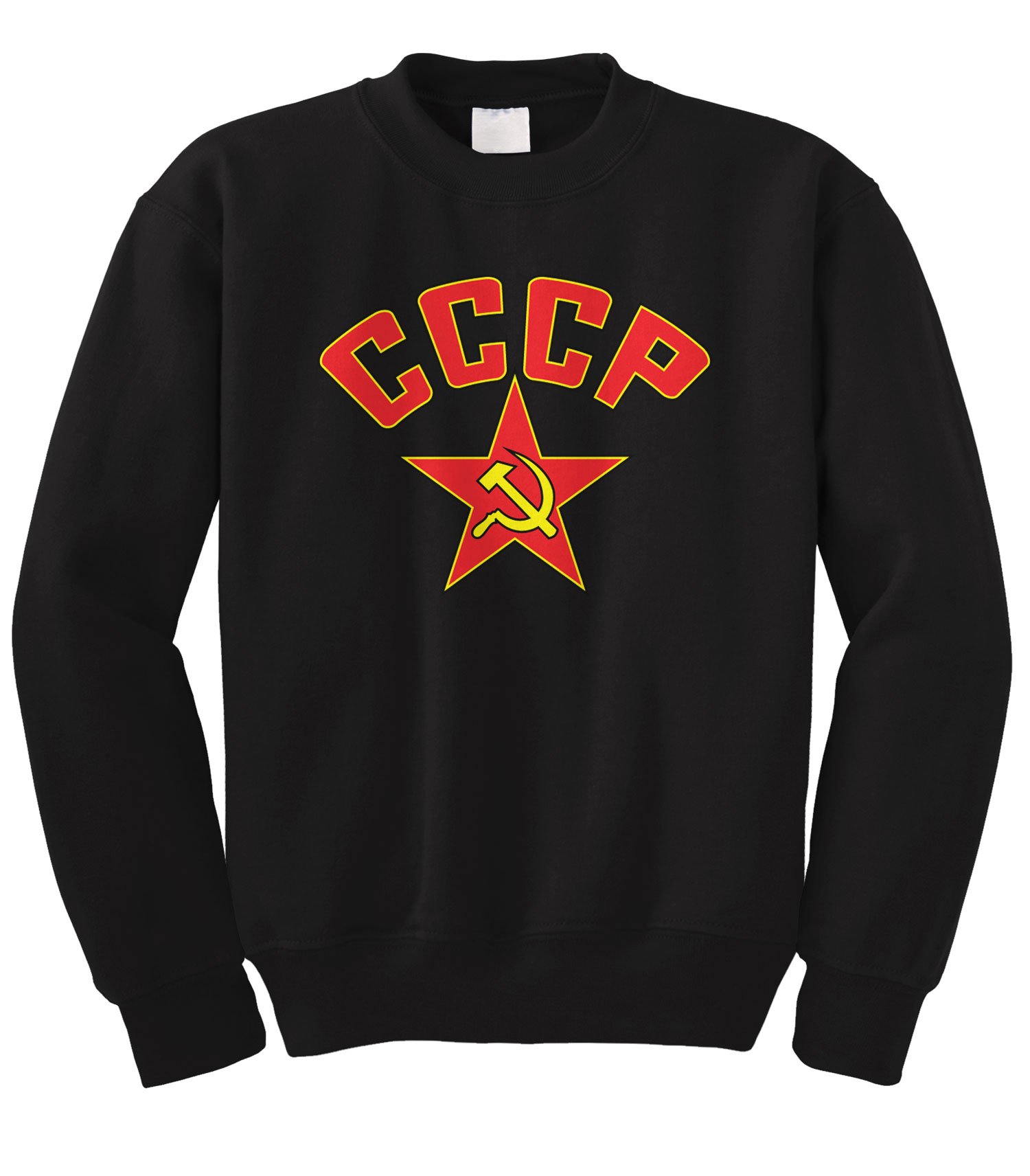 Cybertela Vintage CCCP Red Star Crewneck Sweatshirt - Retro Soviet Union Communist Party Pullover Hoodie for Men & Women - Perfect for Cold Weather, Cosplay, and Historical Enthusiasts