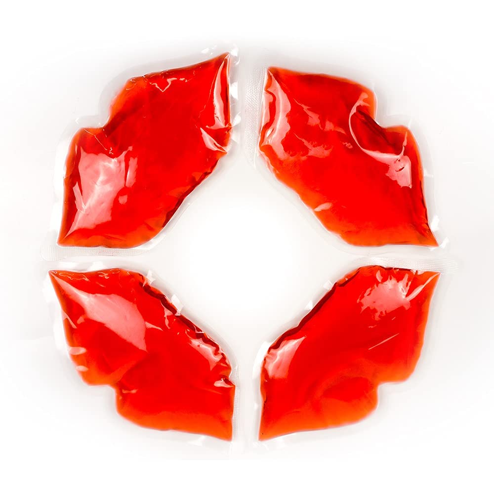 4 Pack Reusable Gel Lip Ice Packs for Lip Filler Recovery, Swelling Relief & Pain Management - 5.8