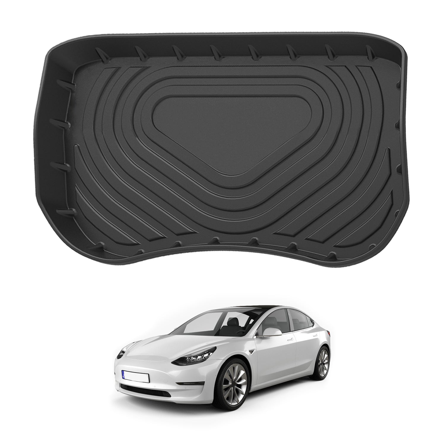 Premium FRONT Boot Liner for Tesla Model 3 (2019-2021) - Custom Fit All-Weather Floor Mat - Perfect for Road Trips & Outdoor Adventures