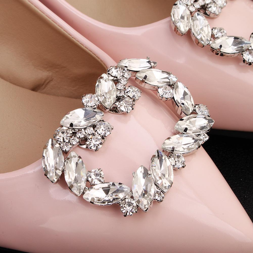 1 Pair Rectangle Detachable Rhinestone Shoe Clips for Wedding, DIY Bridal Shoe Accessories - Perfect for Bridesmaids, Prom, Evening Gowns & Special Occasions