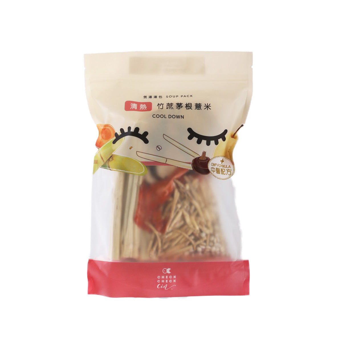 CHECKCHECKCIN Cool Down Sugar Cane & Cogongrass Root Herbal Soup (131g) - Natural Detox Drink for Summer Heat Relief & Body Cooling