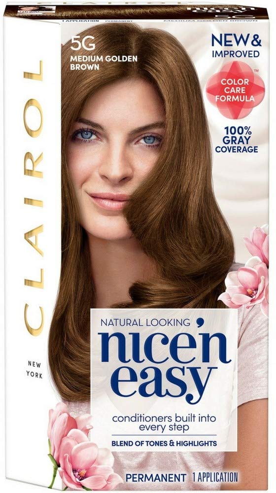 Nice 'n Easy Permanent Hair Color, 117 Natural Medium Golden Brown - Pack of 8 | At-Home Hair Dye for Gray Coverage & Vibrant Color | Perfect for DIY Salon Results & Touch-Ups