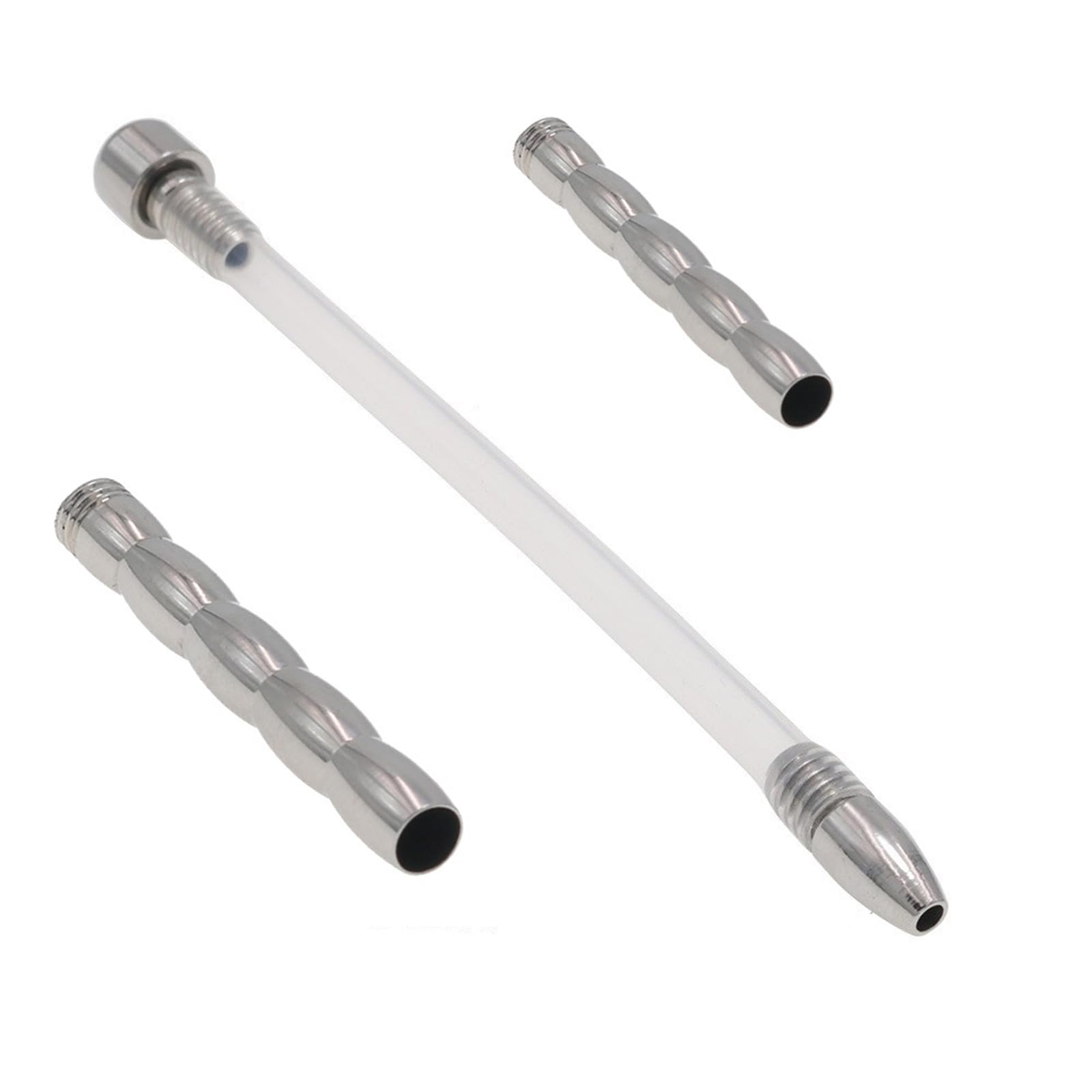 5Pcs Stainless Steel Chastity Lock Accessories with Silicone Hose - Hollow Metal Urethral Plug & Catheter for Couples - BDSM, Bondage & Pleasure Toys for Adults - Perfect for Role Play, Spicing Up Relationships & Sensual Exploration