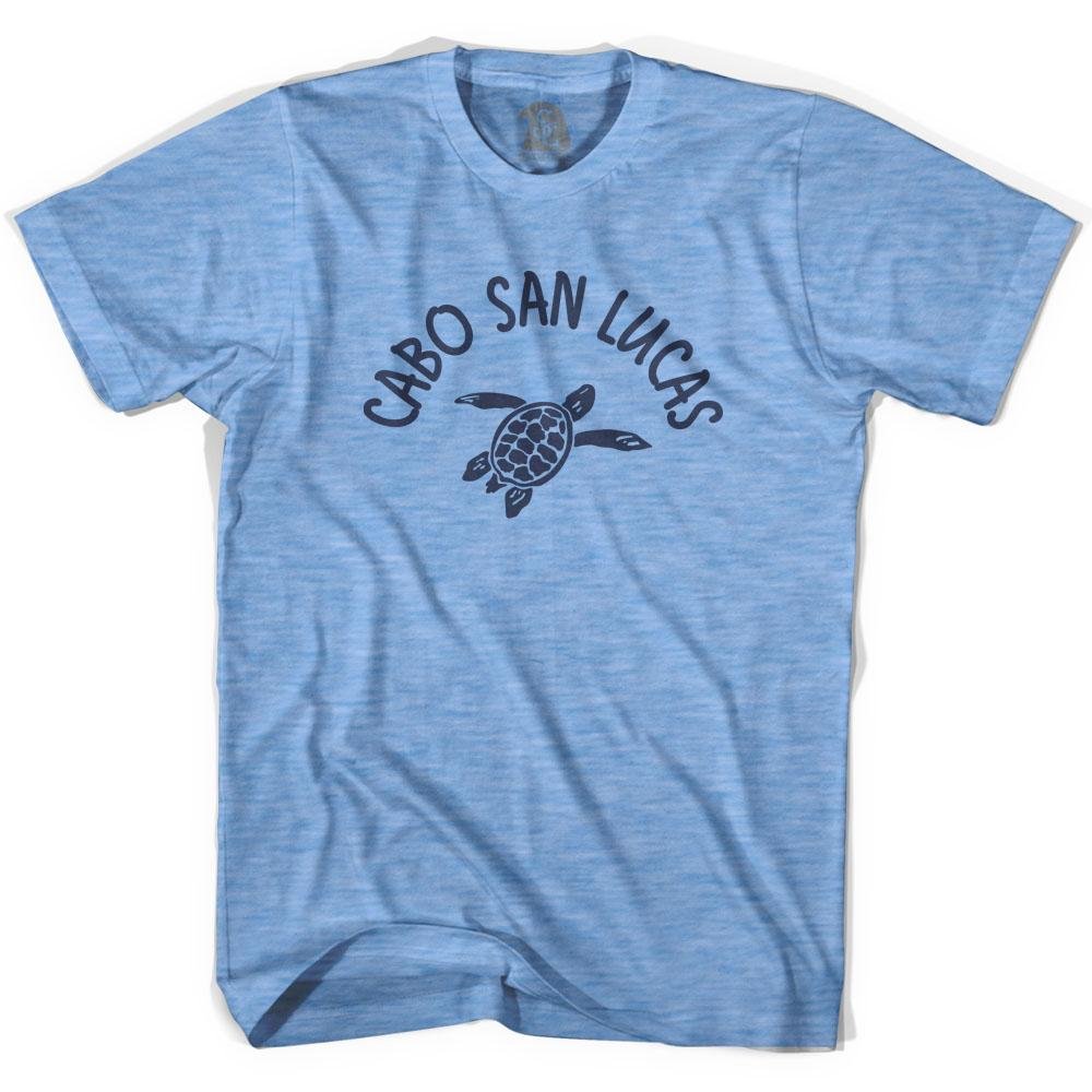 Sea Turtle Print Tri-Blend T-Shirt for Adults | Cabo San Lucas Beach Theme | Comfortable Casual Wear for Vacation, Beach Outings & Summer Travel