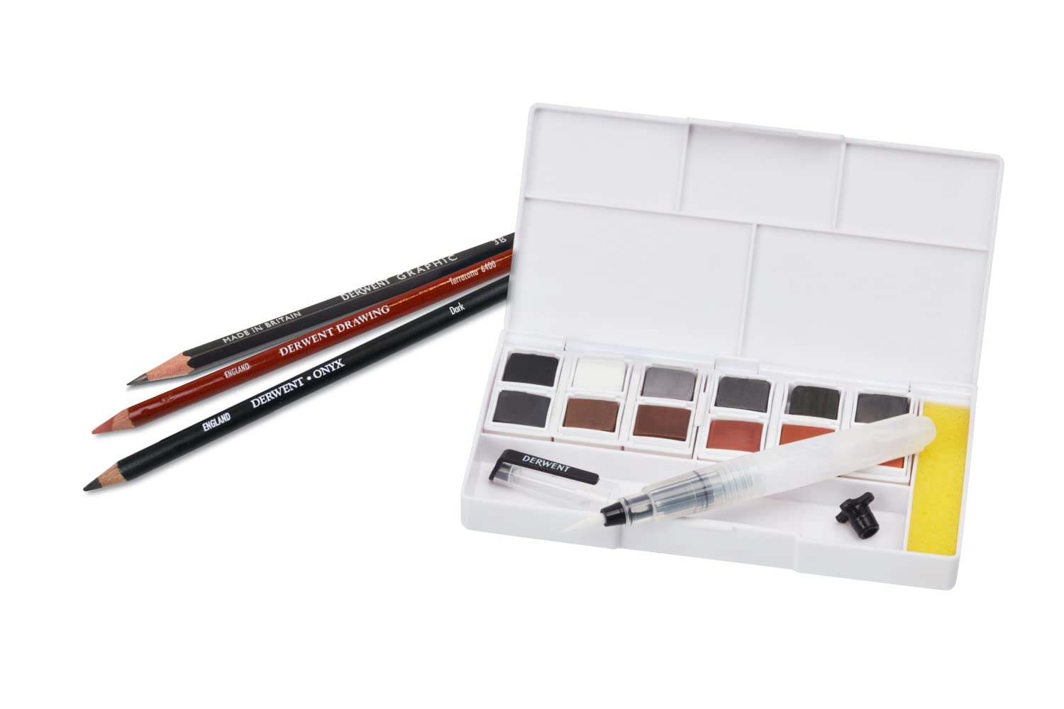 Derwent Shade & Tone Mixed Media Art Set - 16 Piece Professional Drawing Kit with Inktense, Graphitint Pencils & Tinted Charcoal - Natural Paint Colors for Artists, Sketching & Illustration (2305903) - Perfect for Studio Work, Outdoor Sketching & Mixed Media Projects