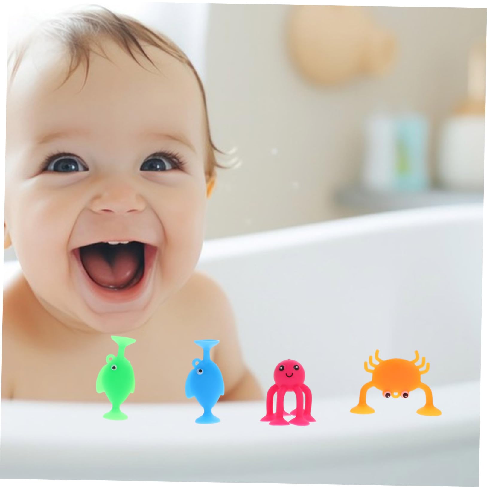 VICASKY 18pcs Suction Cup Bath Toys for Kids - Fun Bathtub Water Play Set, Floating & Sticking Bathroom Toys for Toddlers - Perfect for Bathtime Fun, Sensory Play & Early Learning